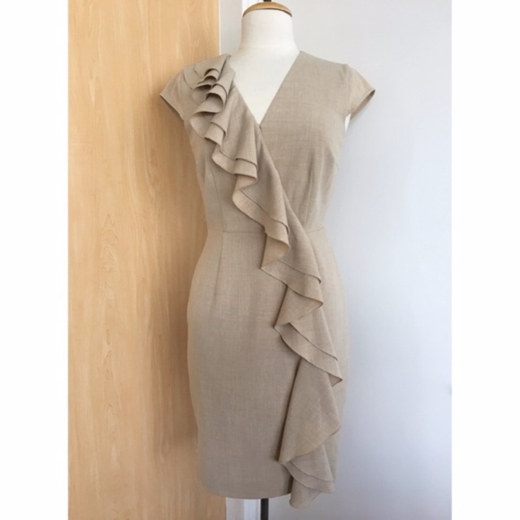 SOLD Calvin Klein Front Ruffle Dress, Size 10 - Picture 5 of 6